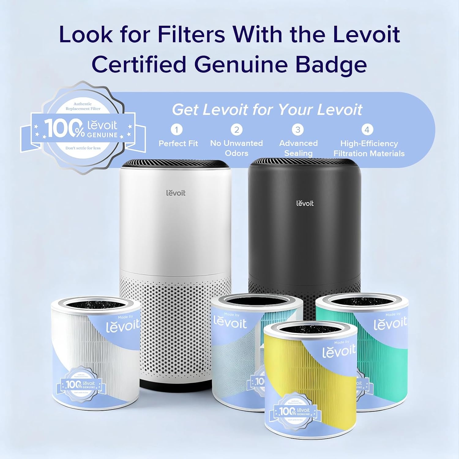 image:imageLevoit Genuine Core 400SP Air Purifier Pet Allergy Replacement Filter HEPA Sleep Mode HighEfficiency Activated Carbon Removes Pollen Allergens Dust Pet Hair Core 400SRFPAYellow 1 PackCore 400SP Pet Allergy Filter