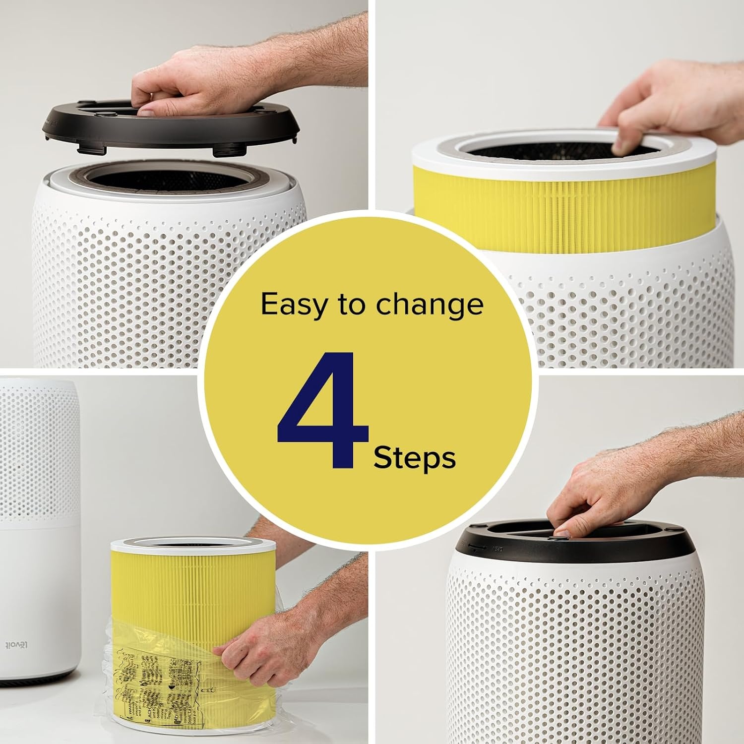 image:imageLevoit Genuine Core 400SP Air Purifier Pet Allergy Replacement Filter HEPA Sleep Mode HighEfficiency Activated Carbon Removes Pollen Allergens Dust Pet Hair Core 400SRFPAYellow 1 PackCore 400SP Pet Allergy Filter