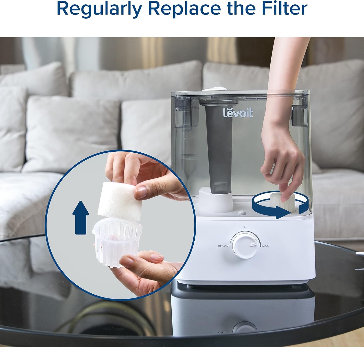 image:imageLEVOIT Aroma Pads 16 Pack Humidifier Replacement Filters Compatible with LV600S Classic300S LV600HH OasisMist450S Make The Fragrance Stronger and Longer Duration WhiteTop Fill Humidifier Filter