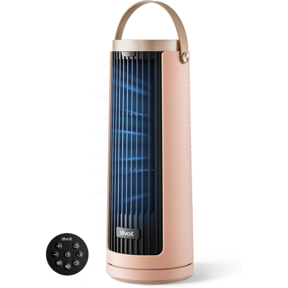 image:imageLevoit Tower Fan for Bedroom 20dB Quiet Desk Fan Portable Fan with 23fts 3 Angles 4 Speeds Mini Oscillating Fan DC Motor Bladeless Easy to Carry Remoter 12H Timer for Home Room Office WhiteWindi Mini Clay