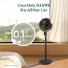 Levoit Standing Fan for Bedroom, 90° Oscillating Fan, 20dB Quiet for Sleep | Floor fan with 1024 CFM Airflow, DC Motor, 5 Speeds, 2 in 1 Pedestal & Tabletop, 12H Timer, Remoter, for Home, Room, White(New CoreBreeze Grey Smart)