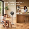 Levoit Standing Fan for Bedroom, 90° Oscillating Fan, 20dB Quiet for Sleep | Floor fan with 1024 CFM Airflow, DC Motor, 5 Speeds, 2 in 1 Pedestal & Tabletop, 12H Timer, Remoter, for Home, Room, White(New CoreBreeze White)