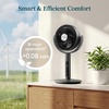 Levoit Standing Fan for Bedroom, 90° Oscillating Fan, 20dB Quiet for Sleep | Floor fan with 1024 CFM Airflow, DC Motor, 5 Speeds, 2 in 1 Pedestal & Tabletop, 12H Timer, Remoter, for Home, Room, White(Pro Black Smart)
