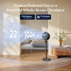 Levoit Standing Fan for Bedroom, 90° Oscillating Fan, 20dB Quiet for Sleep | Floor fan with 1024 CFM Airflow, DC Motor, 5 Speeds, 2 in 1 Pedestal & Tabletop, 12H Timer, Remoter, for Home, Room, White(New CoreBreeze Grey Smart)