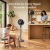 Levoit Standing Fan for Bedroom, 90° Oscillating Fan, 20dB Quiet for Sleep | Floor fan with 1024 CFM Airflow, DC Motor, 5 Speeds, 2 in 1 Pedestal & Tabletop, 12H Timer, Remoter, for Home, Room, White(New CoreBreeze Grey Smart)