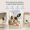 Levoit Standing Fan for Bedroom, 90° Oscillating Fan, 20dB Quiet for Sleep | Floor fan with 1024 CFM Airflow, DC Motor, 5 Speeds, 2 in 1 Pedestal & Tabletop, 12H Timer, Remoter, for Home, Room, White(Pro White)
