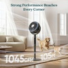 Levoit Standing Fan for Bedroom, 90° Oscillating Fan, 20dB Quiet for Sleep | Floor fan with 1024 CFM Airflow, DC Motor, 5 Speeds, 2 in 1 Pedestal & Tabletop, 12H Timer, Remoter, for Home, Room, White(Pro Black Smart)