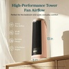 Levoit Tower Fan for Bedroom, 20dB Quiet Desk Fan, Portable Fan with 23ft/s | 3 Angles 4 Speeds Mini Oscillating Fan, DC Motor, Bladeless, Easy to Carry, Remoter, 12H Timer, for Home, Room, Office, White(Windi Mini Clay)