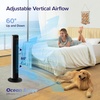 Levoit Tower Fan for Bedroom, 28ft/s Fans that Blow Cold Air, 28dB Quiet | Standing Floor Fan for Room, 90° Oscillating, 5 Speeds 4 Modes & Temp Sensor, Bladeless, 12H Timer, Remoter, 36 inch, Black(42 inches White)