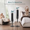 Levoit Tower Fan for Bedroom, 28ft/s Fans that Blow Cold Air, 28dB Quiet | Standing Floor Fan for Room, 90° Oscillating, 5 Speeds 4 Modes & Temp Sensor, Bladeless, 12H Timer, Remoter, 36 inch, Black(Adjustable 36-47 inches Grey)