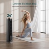 Levoit Tower Fan for Bedroom, 28ft/s Fans that Blow Cold Air, 28dB Quiet | Standing Floor Fan for Room, 90° Oscillating, 5 Speeds 4 Modes & Temp Sensor, Bladeless, 12H Timer, Remoter, 36 inch, Black(Adjustable 36-47 inches Grey)