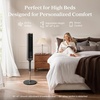 Levoit Tower Fan for Bedroom, 28ft/s Fans that Blow Cold Air, 28dB Quiet | Standing Floor Fan for Room, 90° Oscillating, 5 Speeds 4 Modes & Temp Sensor, Bladeless, 12H Timer, Remoter, 36 inch, Black(Adjustable 36-47 inches Grey)
