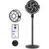 Levoit Standing Fan for Bedroom, 90° Oscillating Fan, 20dB Quiet for Sleep | Floor fan with 1024 CFM Airflow, DC Motor, 5 Speeds, 2 in 1 Pedestal & Tabletop, 12H Timer, Remoter, for Home, Room, White(New CoreBreeze Grey Smart)