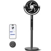 Levoit Standing Fan for Bedroom, 90° Oscillating Fan, 20dB Quiet for Sleep | Floor fan with 1024 CFM Airflow, DC Motor, 5 Speeds, 2 in 1 Pedestal & Tabletop, 12H Timer, Remoter, for Home, Room, White(Pro Black Smart)