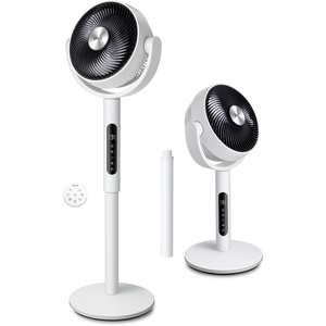 Levoit Standing Fan for Bedroom, 90° Oscillating Fan, 20dB Quiet for Sleep | Floor fan with 1024 CFM Airflow, DC Motor, 5 Speeds, 2 in 1 Pedestal & Tabletop, 12H Timer, Remoter, for Home, Room, White(Pro White)