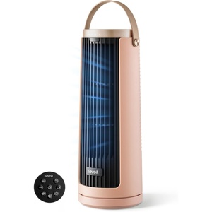 Levoit Tower Fan for Bedroom, 20dB Quiet Desk Fan, Portable Fan with 23ft/s | 3 Angles 4 Speeds Mini Oscillating Fan, DC Motor, Bladeless, Easy to Carry, Remoter, 12H Timer, for Home, Room, Office, White(Windi Mini Clay)