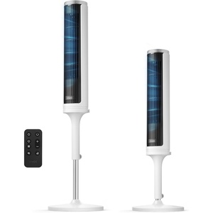 Levoit Tower Fan for Bedroom, 28ft/s Fans that Blow Cold Air, 28dB Quiet | Standing Floor Fan for Room, 90° Oscillating, 5 Speeds 4 Modes & Temp Sensor, Bladeless, 12H Timer, Remoter, 36 inch, Black(Adjustable 36-47 inches White)