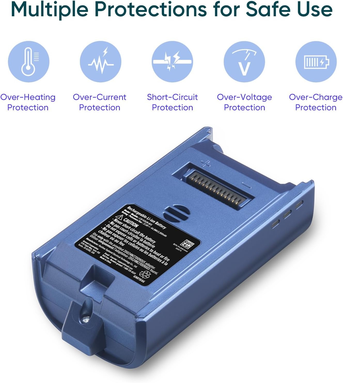 image:imageLEVOIT LVAC200 WhiteampBlue Cordless Vacuum Cleaner Replacement Battery 2200mAh Up to 50 Minutes RuntimeLVAC300 Battery