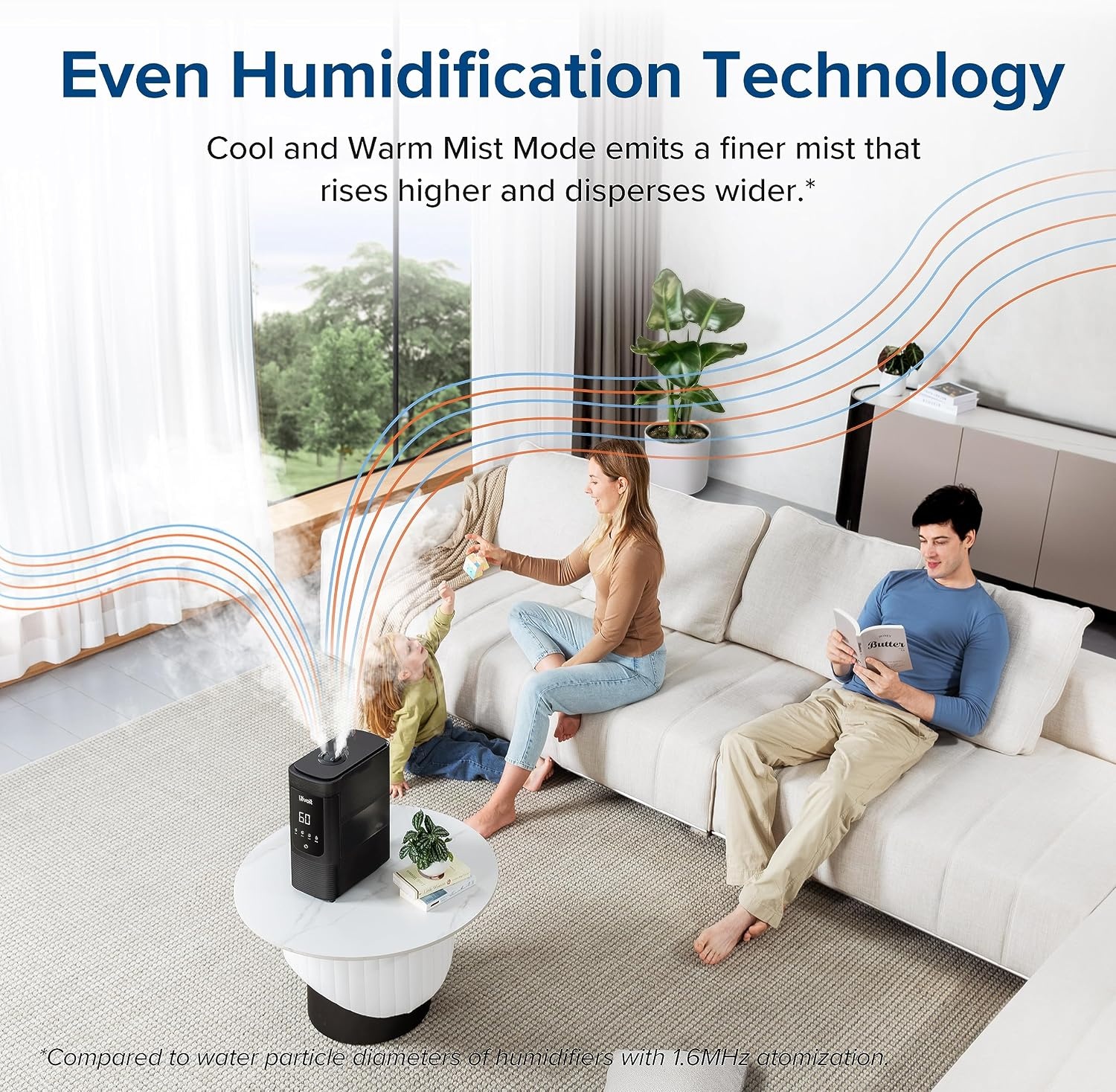 image:imageLevoit Classic300 Ultrasonic Top Fill Humidifier Extra Large 6L Tank 60H Super Quiet Easy to Use and Clean 360 Rotation Nozzle Simple Knob Control Handle Auto Shut Off GraySmart Warm And Cool Mist Pack of 2