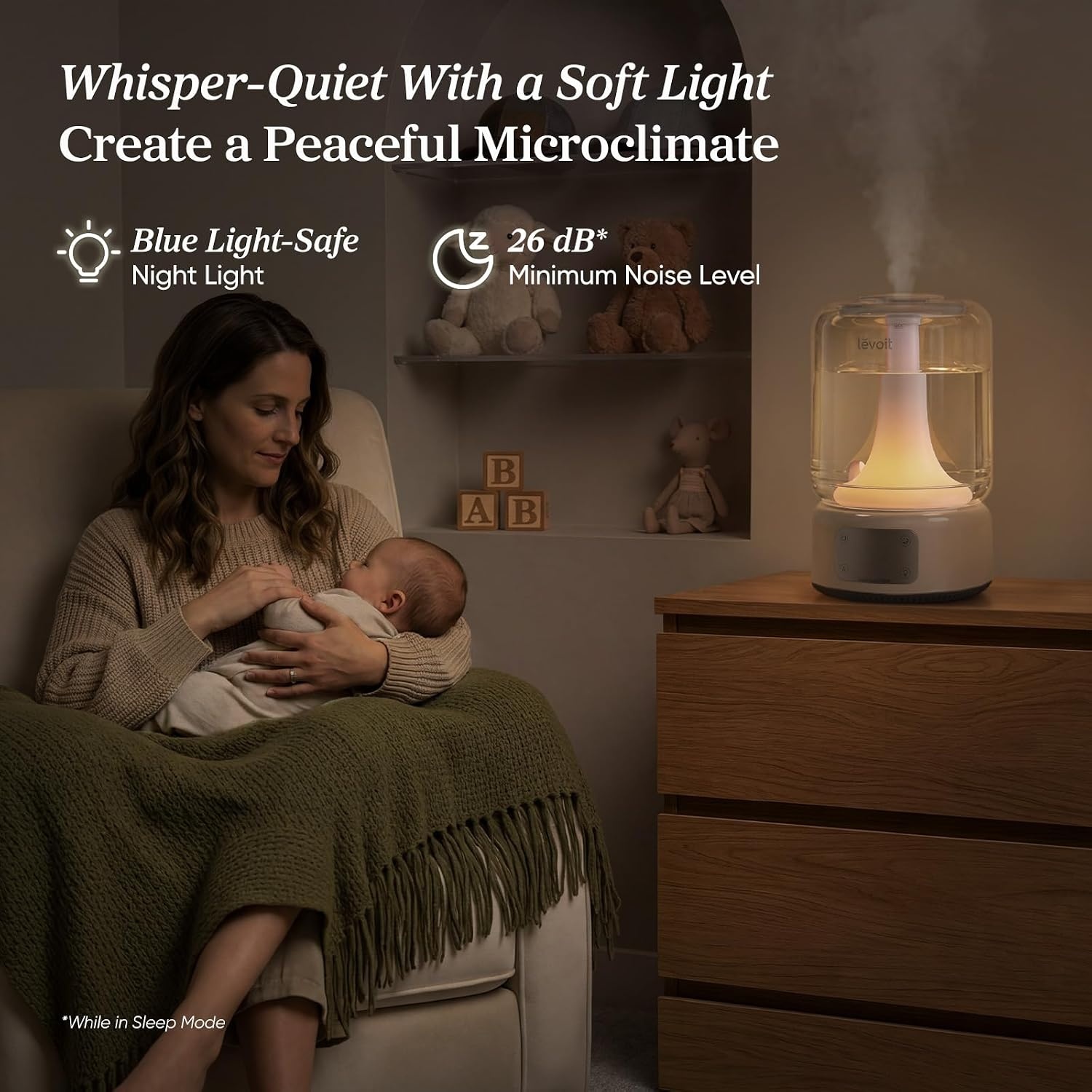 image:imageLevoit Classic300 Ultrasonic Top Fill Humidifier Extra Large 6L Tank 60H Super Quiet Easy to Use and Clean 360 Rotation Nozzle Simple Knob Control Handle Auto Shut Off Gray62L smart White