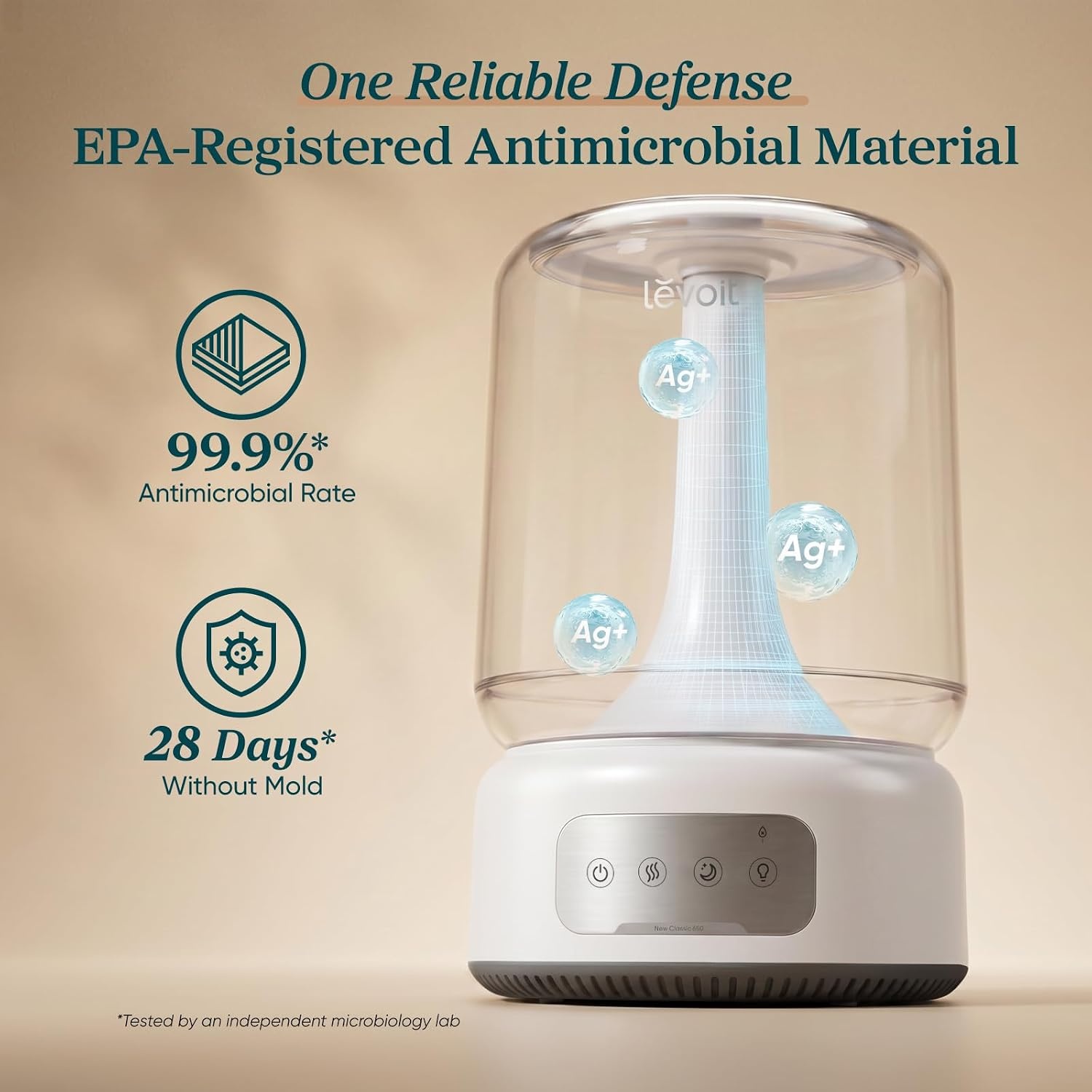 image:imageLevoit Classic300 Ultrasonic Top Fill Humidifier Extra Large 6L Tank 60H Super Quiet Easy to Use and Clean 360 Rotation Nozzle Simple Knob Control Handle Auto Shut Off Gray62L Touch Control