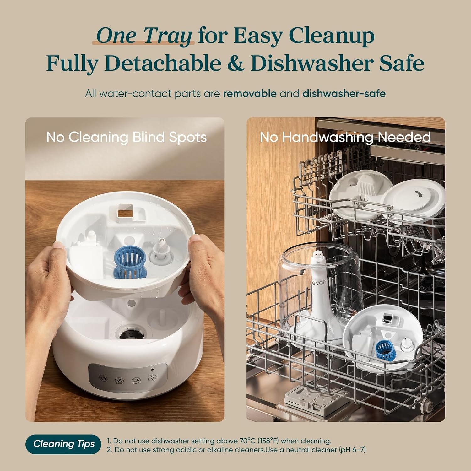 image:imageLevoit Classic300 Ultrasonic Top Fill Humidifier Extra Large 6L Tank 60H Super Quiet Easy to Use and Clean 360 Rotation Nozzle Simple Knob Control Handle Auto Shut Off Gray62L Touch Control