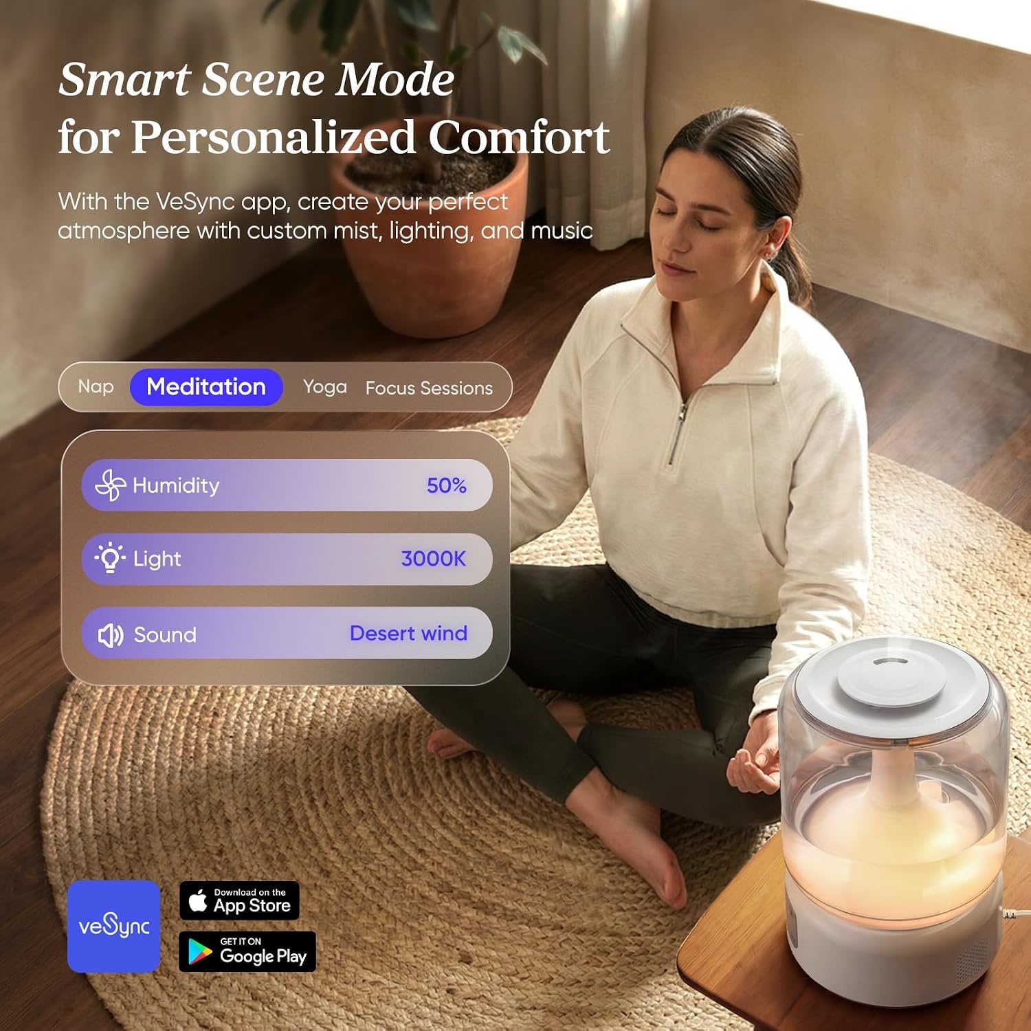 image:imageLevoit Classic300 Ultrasonic Top Fill Humidifier Extra Large 6L Tank 60H Super Quiet Easy to Use and Clean 360 Rotation Nozzle Simple Knob Control Handle Auto Shut Off Gray62L smart White