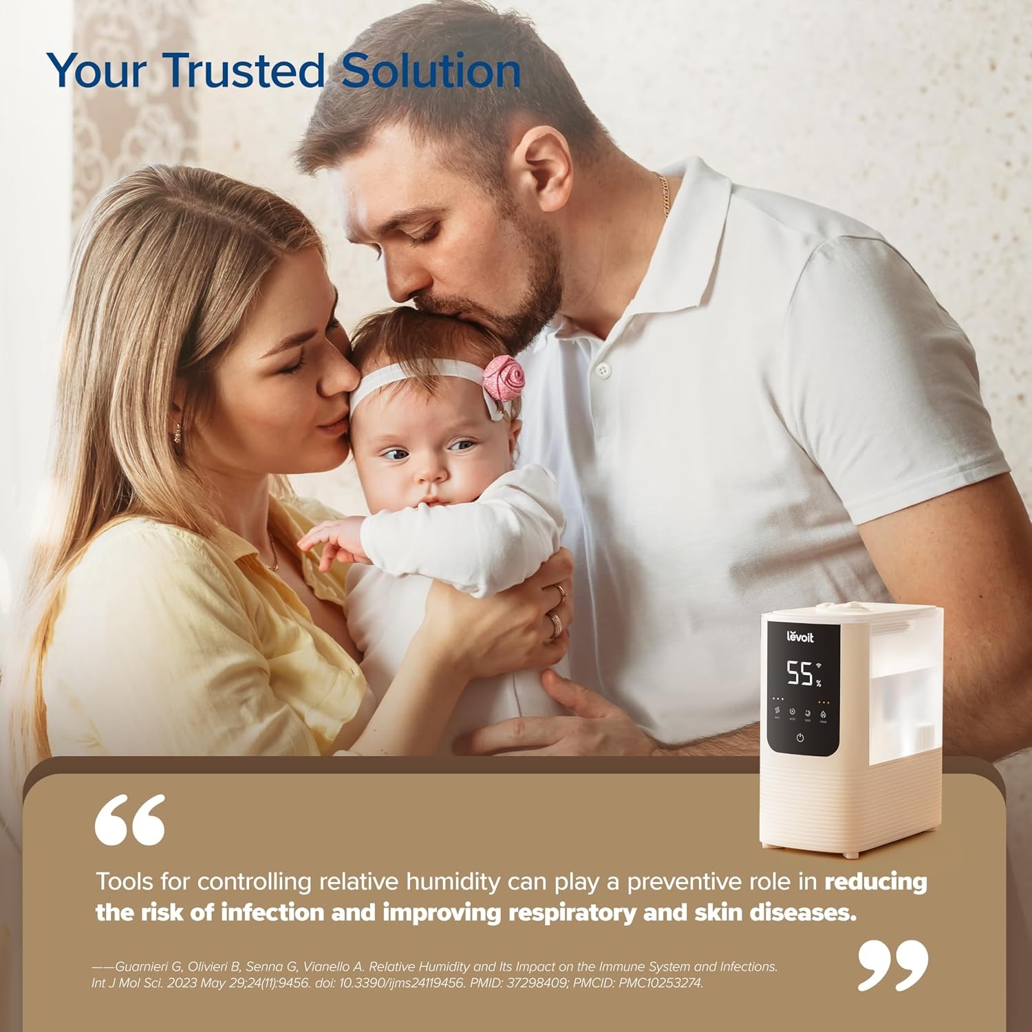 image:imageLevoit Humidifiers for Bedroom Smart Warm and Cool Mist Symptom Relief OasisMist 45L TopFill Tank Runs 45H Large Room Auto Customized Humidity 26dB Quiet Essential Oil Easy to Clean WhiteWhite