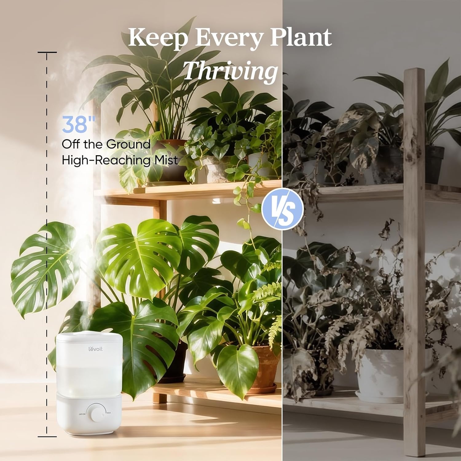 image:imageLevoit Top Fill Humidifiers for Bedroom 25L Tank for Large Room 28dB Easy to Fill amp Clean Quiet Cool Mist Air Humidifier for Home Baby Nursery amp Plants Auto Shutoff for Safety 25H Lasting25L White