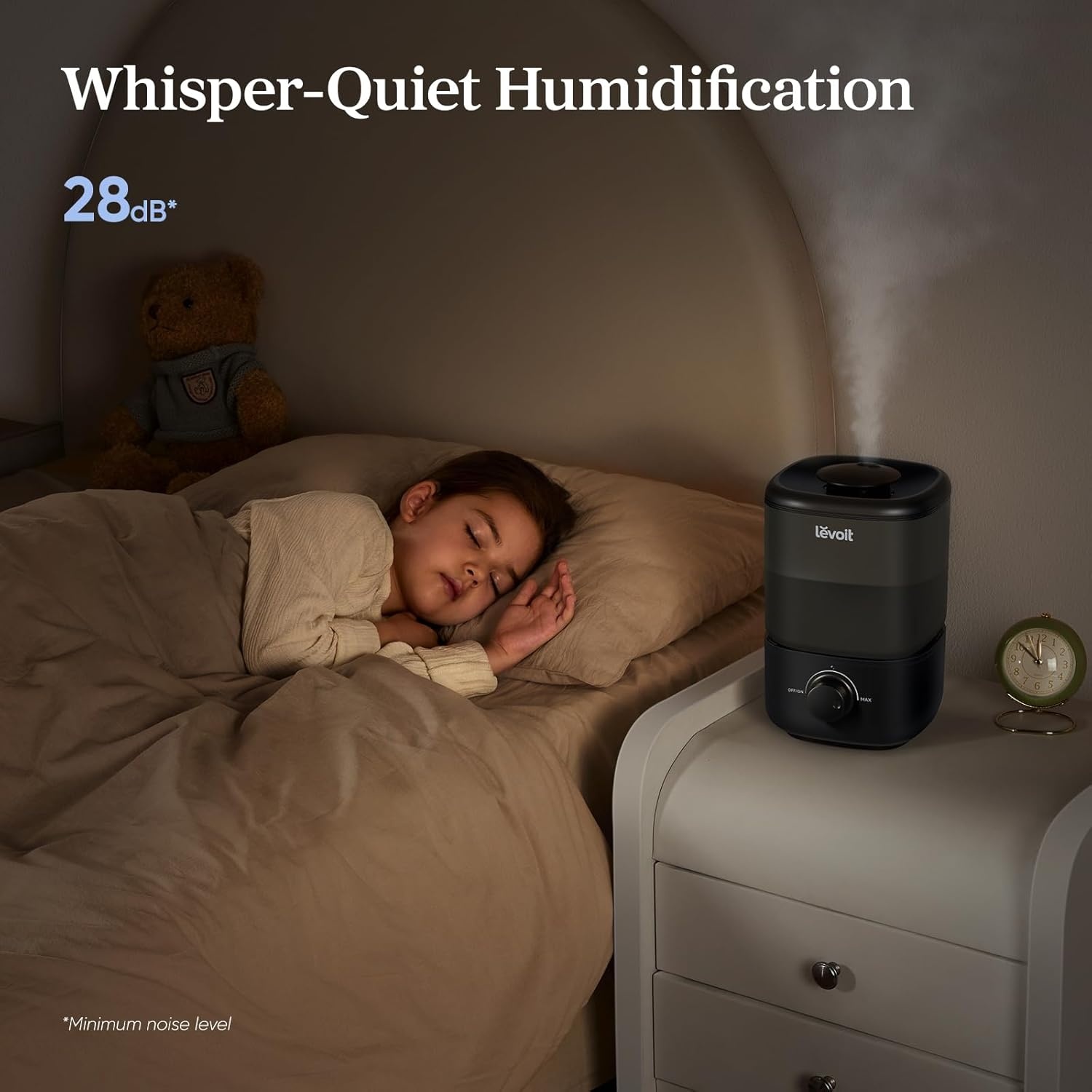image:imageLevoit Top Fill Humidifiers for Bedroom 25L Tank for Large Room 28dB Easy to Fill amp Clean Quiet Cool Mist Air Humidifier for Home Baby Nursery amp Plants Auto Shutoff for Safety 25H Lasting25L Black