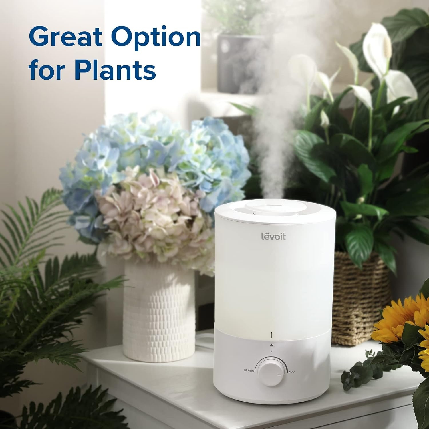 image:imageLevoit Top Fill Humidifiers for Bedroom 25L Tank for Large Room 28dB Easy to Fill amp Clean Quiet Cool Mist Air Humidifier for Home Baby Nursery amp Plants Auto Shutoff for Safety 25H Lasting30L White
