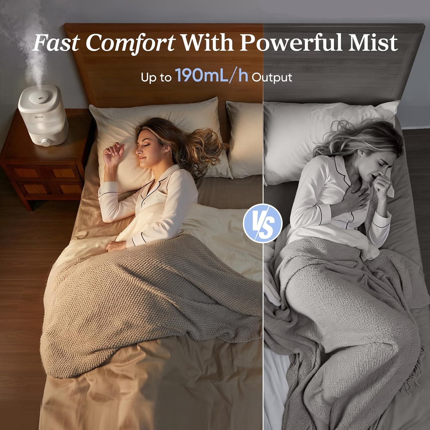 image:imageLevoit Top Fill Humidifiers for Bedroom 25L Tank for Large Room 28dB Easy to Fill amp Clean Quiet Cool Mist Air Humidifier for Home Baby Nursery amp Plants Auto Shutoff for Safety 25H Lasting25L White