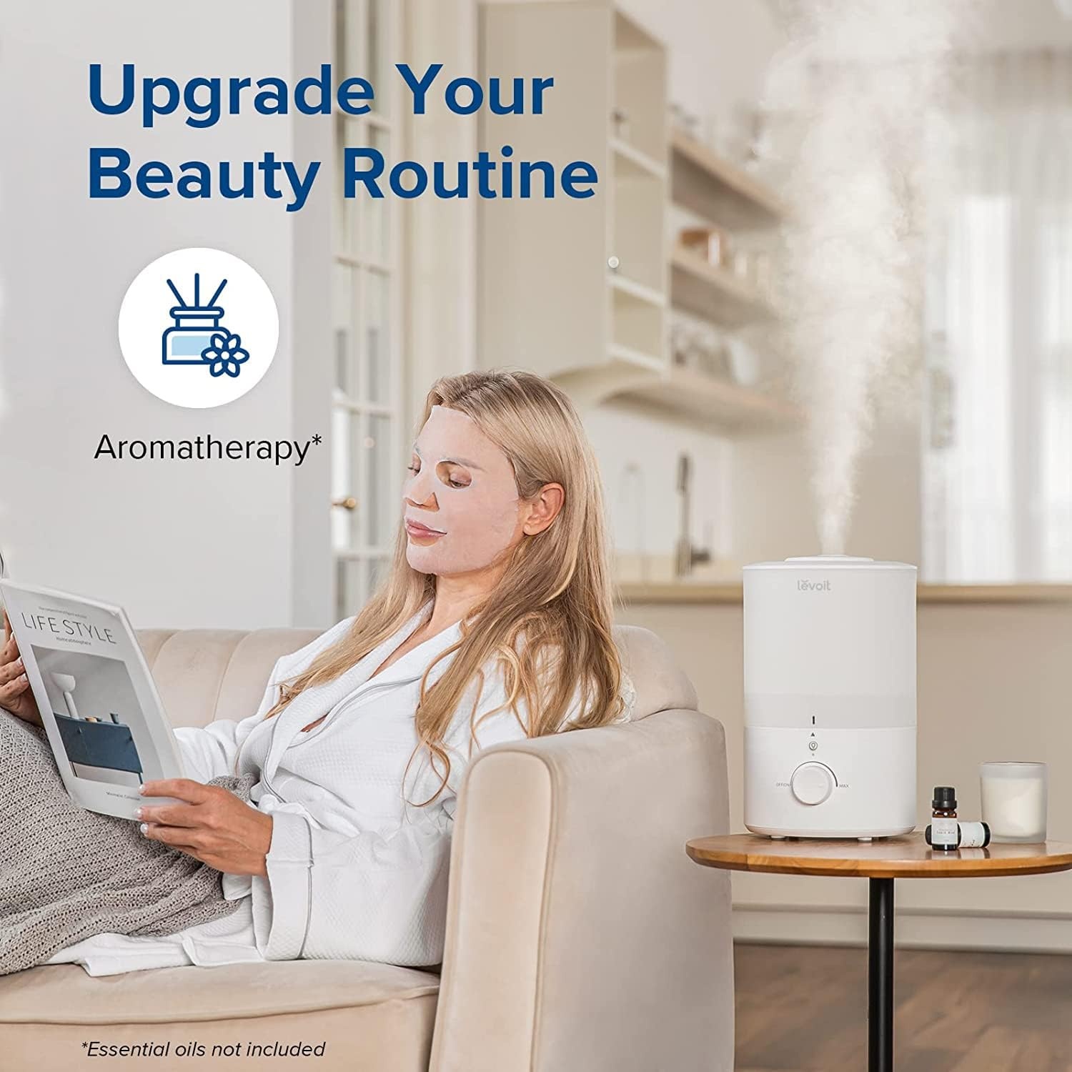 image:imageLevoit Top Fill Humidifiers for Bedroom 25L Tank for Large Room 28dB Easy to Fill amp Clean Quiet Cool Mist Air Humidifier for Home Baby Nursery amp Plants Auto Shutoff for Safety 25H Lasting30L Nightlight