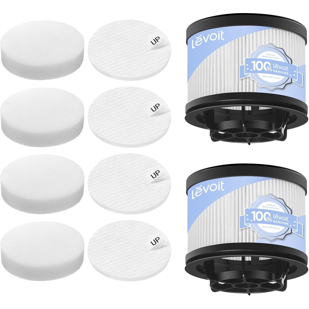 image:imageLEVOIT LVAC200 Vacuum Cleaner Replacement Filter 4 PreMotor Filters 2 PostMotor Filters WhiteLVAC300 LVAC200MAX Filter