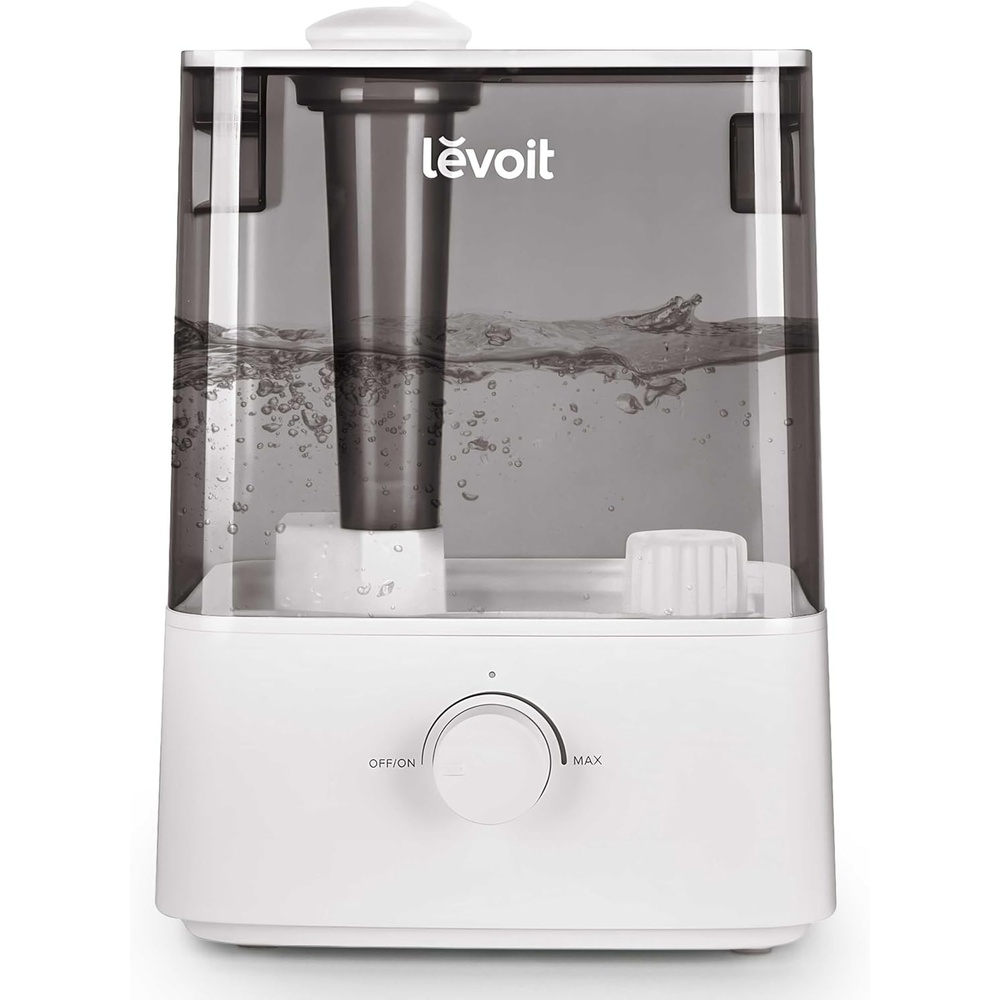 image:imageLevoit Classic300 Ultrasonic Top Fill Humidifier Extra Large 6L Tank 60H Super Quiet Easy to Use and Clean 360 Rotation Nozzle Simple Knob Control Handle Auto Shut Off Gray6L Grey