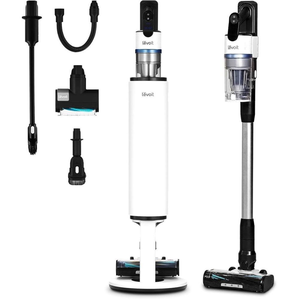 image:imageLevoit Cordless Vacuum Cleaner AntiTangle for Pet Hair Up to 50 Minutes Powerful Suction Lightweight Rechargeable Versatile for Carpets amp Hard Floors 180 LayFlat Design LVAC200AERO Premium