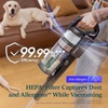 Levoit VortexIQ® Cordless Vacuum Cleaner for Pet Hair, 50-Min Runtime | Powerful Suction, NeoSight™ Green Light Dust Reveal, Anti-Tangle Brush, Self-Standing, 180° Lay-Flat Design, HEPA Filter(Carbon Black)