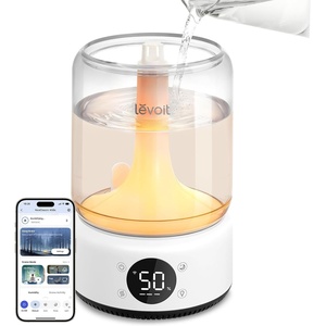 Levoit Top Fill Humidifiers for Bedroom, 2.5L Tank for Large Room, 28dB | Easy to Fill & Clean, Quiet Cool Mist Air Humidifier for Home Baby Nursery & Plants, Auto Shut-off for Safety, 25H Lasting(4.2L Dishwasher-Safe&Smart)