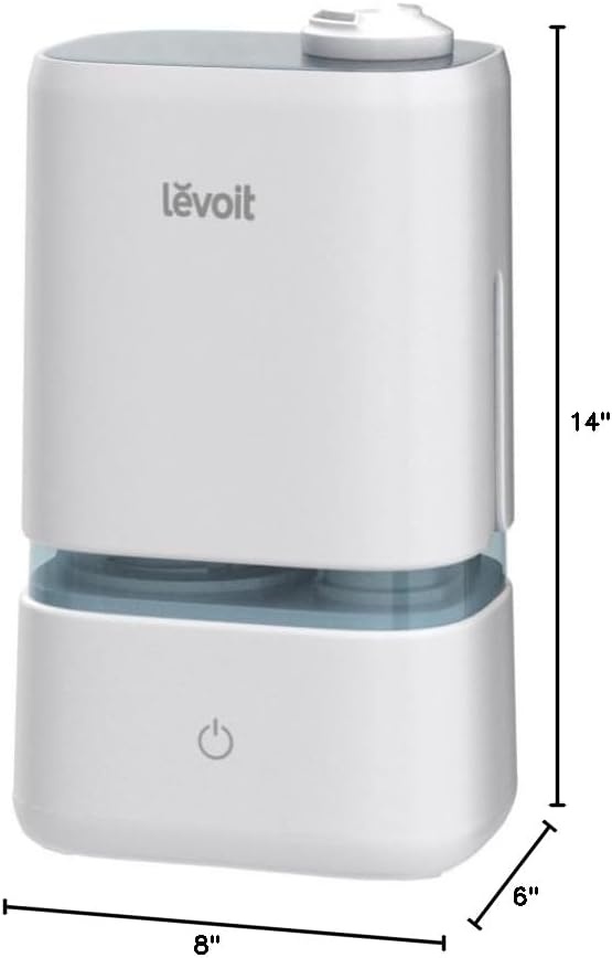 image:imageLEVOIT 4L Humidifiers for Bedroom Large Room amp Essential Oil Diffuser Quiet Cool Mist for Home Baby and Plants Last up to 40Hours Dual 360 Rotation Nozzles Handle Design Auto Shut Off BlueWhite