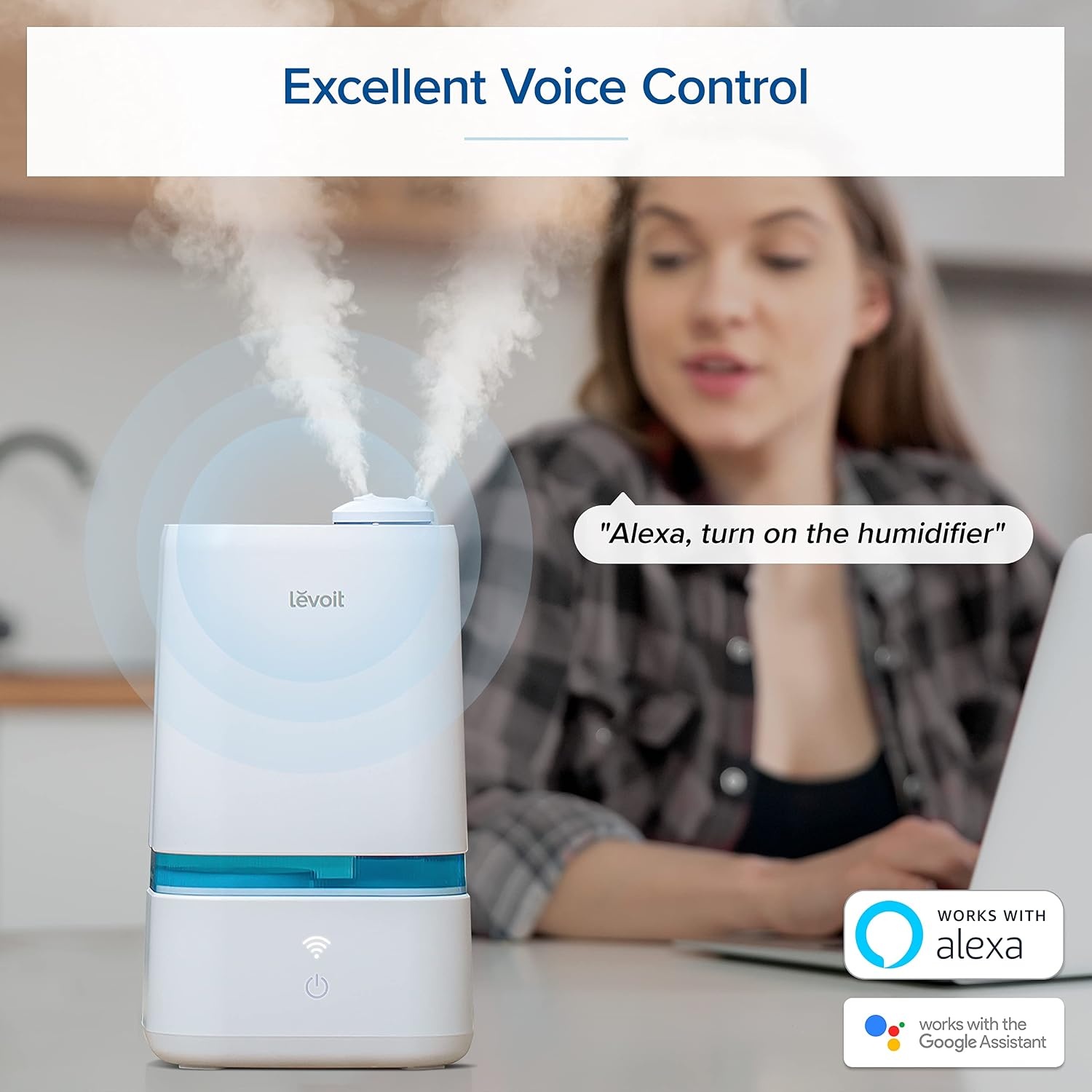 image:imageLEVOIT 4L Humidifiers for Bedroom Large Room amp Essential Oil Diffuser Quiet Cool Mist for Home Baby and Plants Last up to 40Hours Dual 360 Rotation Nozzles Handle Design Auto Shut Off BlueWhite and Blue